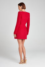 Nadine Merabi Red Natalie Tweed Mini Dress