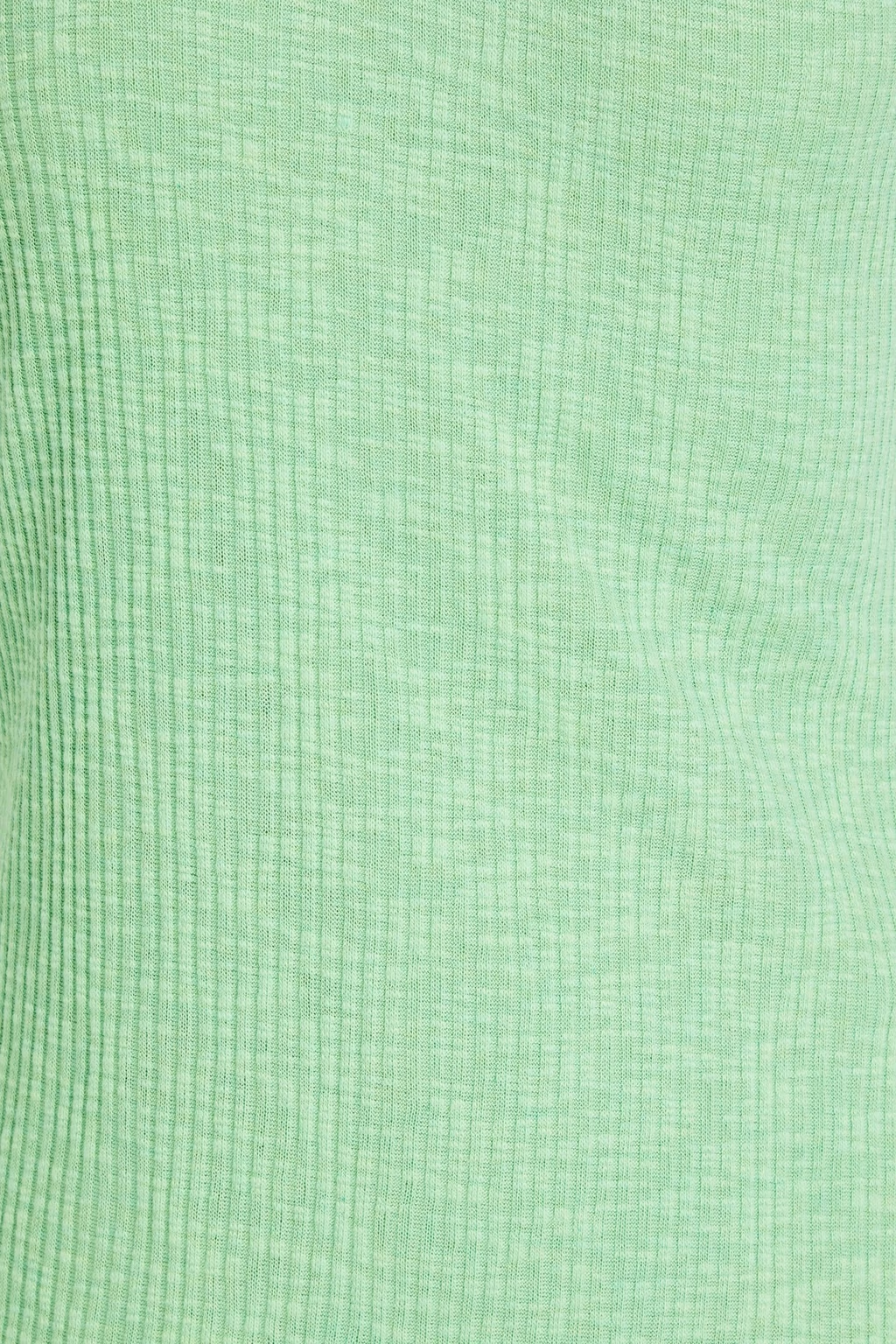 Rejina Pyo Green Nina One Shoulder Ribbed Cotton Tank Top