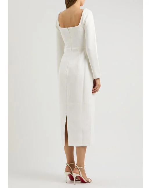 Odd Muse Bridal White Pearl Trim The Ultimate Muse Midi Dress