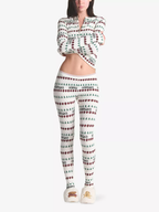 SKIMS x Cactus Plant Flea Market Fair Isle Logo Ribbed Henley Cotton Lounge Set