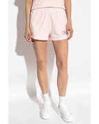 Sporty & Rich Pink Health Club Script Print Disco Shorts