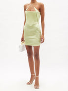 16ARLINGTON Esteli Lime Green Corset Strappy Mini Dress - House Of Huntington