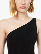 Reformation x Laura Harrier Black Maddie Knit One Shoulder Top