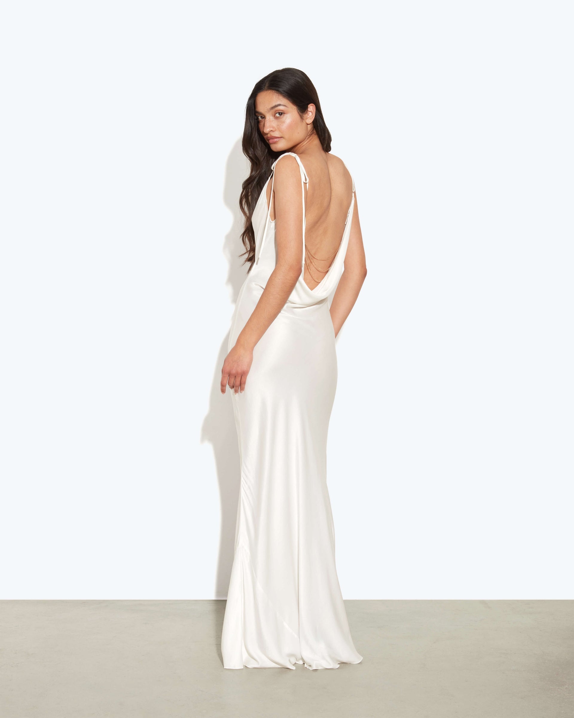 Rat and Boa Ophelia White Satin Dress Maxi Dress
