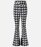 Perfect Moment Aurora Houndstooth Black & White High Waist Flare Ski Pants Trousers