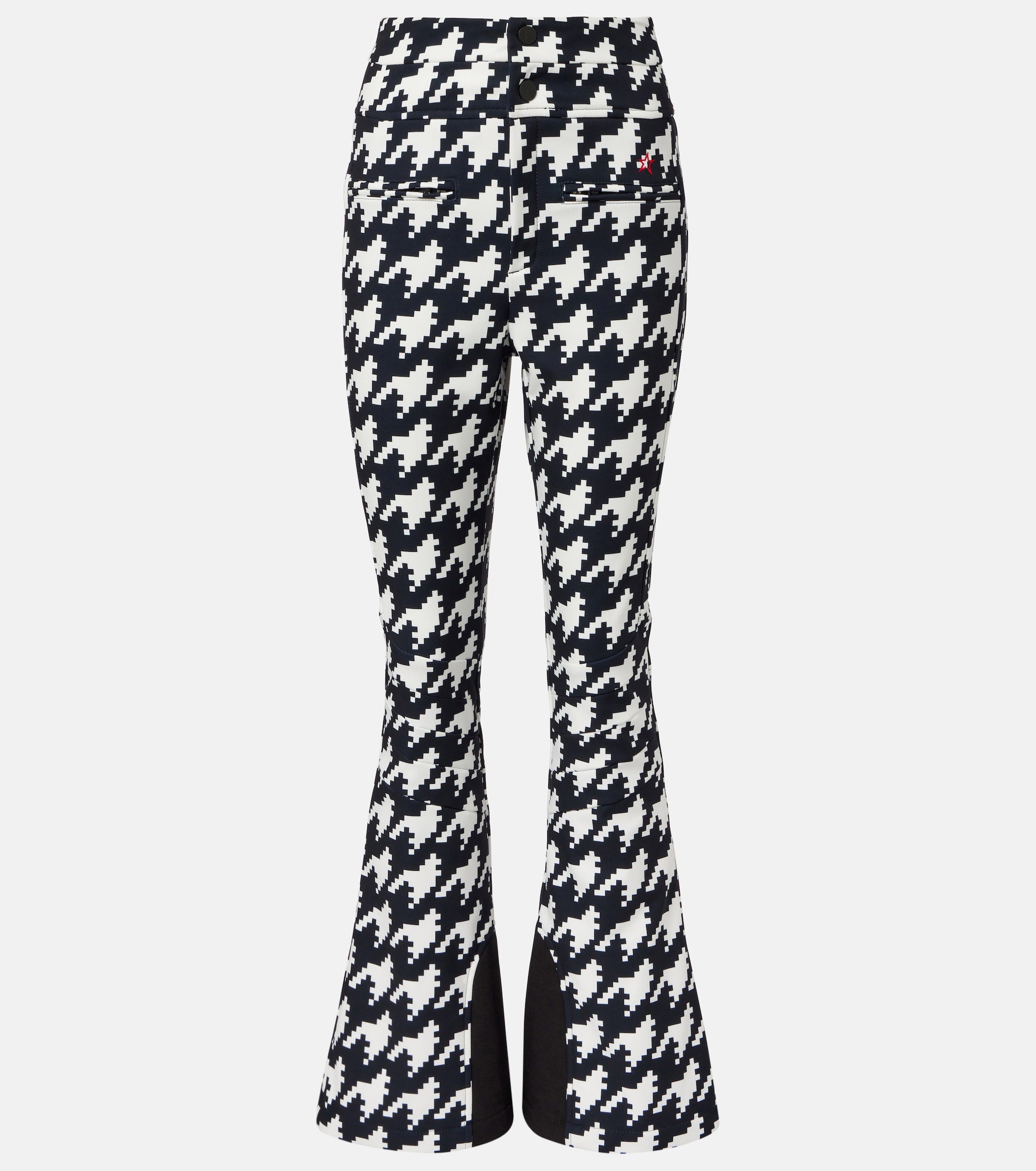 Perfect Moment Aurora Houndstooth Black & White High Waist Flare Ski Pants Trousers