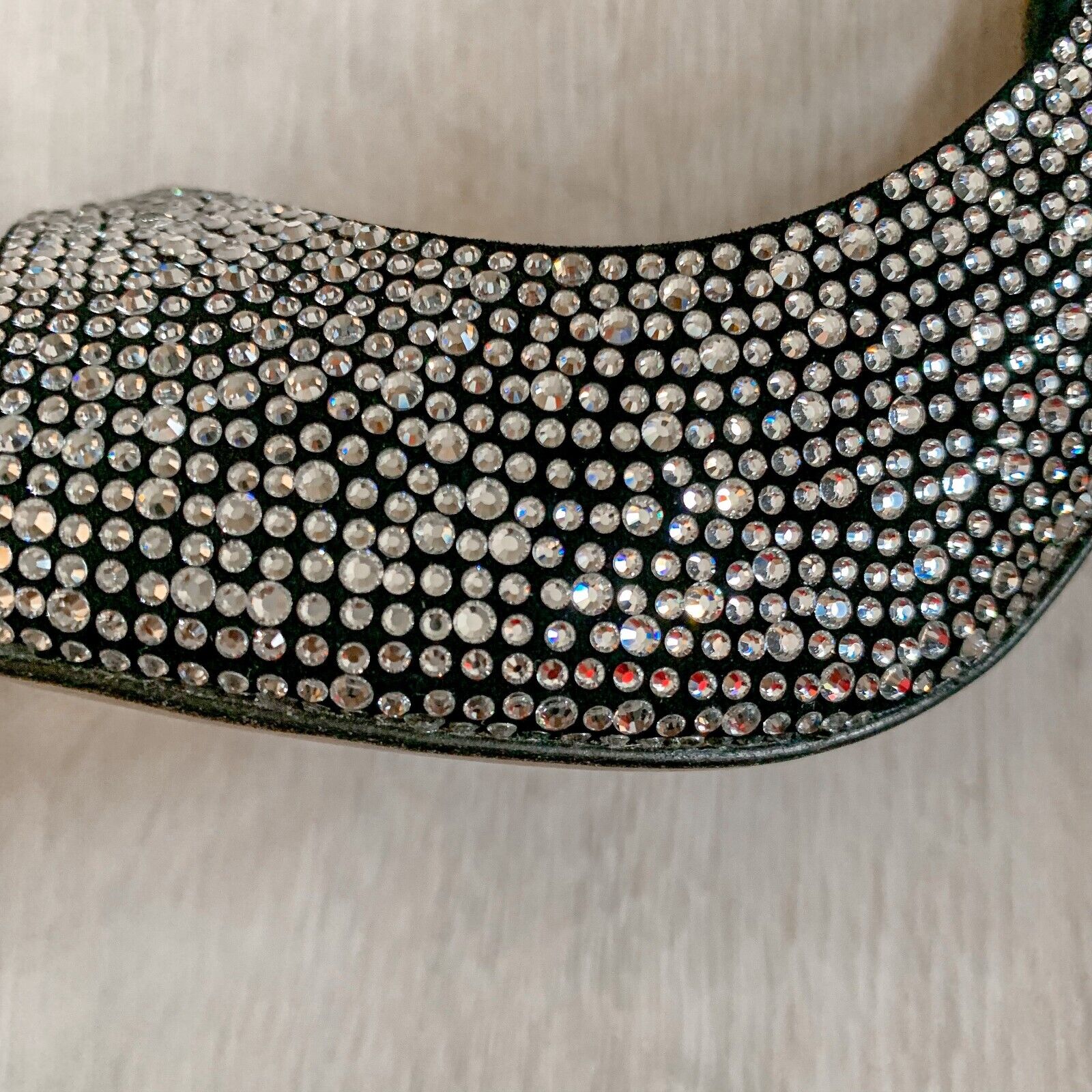 Alexandre Vauthier Black Crystal Studded Amber Sandal Slingback Open Toe High Heels - House Of Huntington
