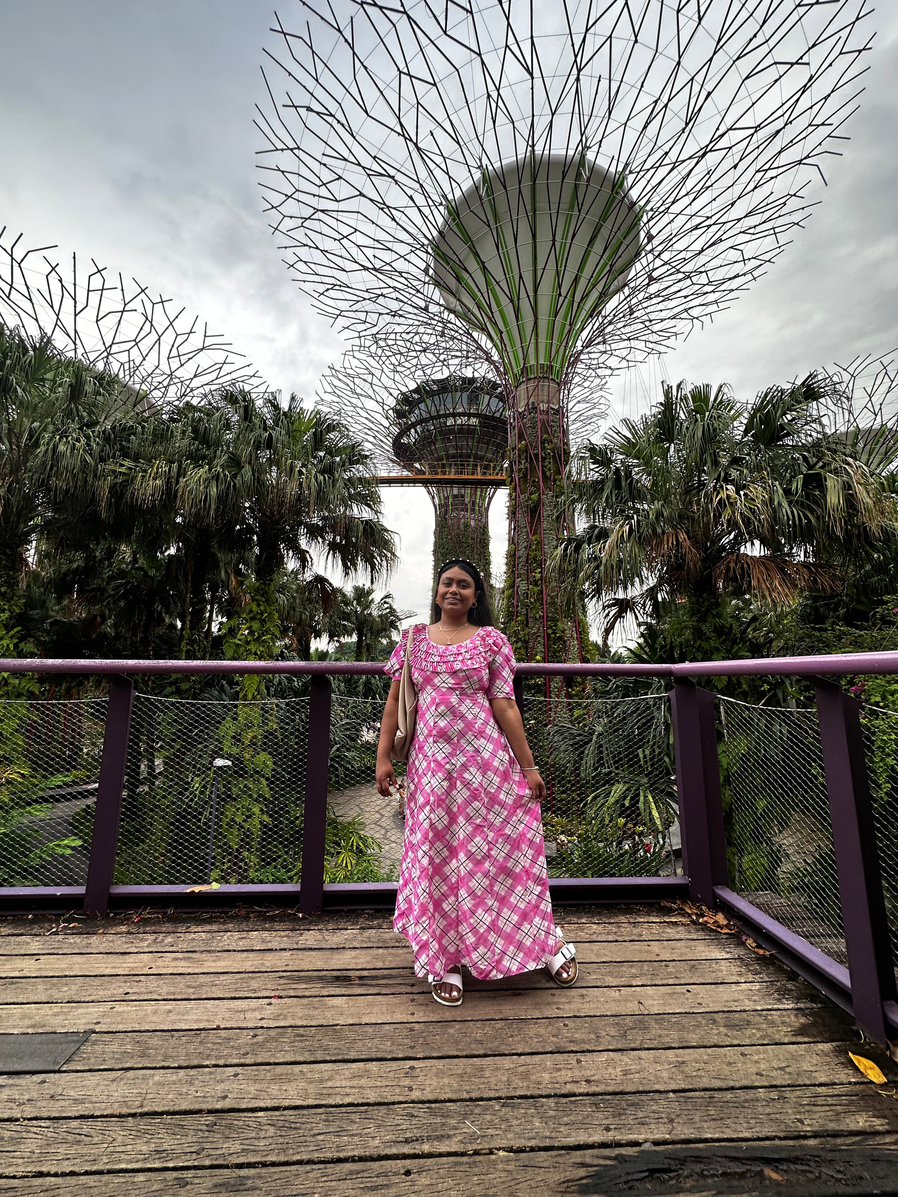 RIXO London Mariana Pink Check Print Ruffle Neck Silk Midi Dress - House Of Huntington