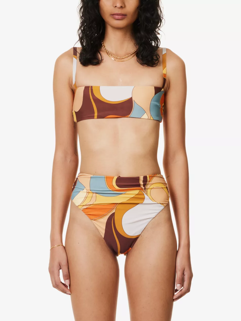 SIR. Vista Abstract Print Bandeau Bikini Top - House Of Huntington