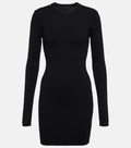 Wardrobe NYC Black Merino Wool Ribbed Knit Mini Jumper Dress