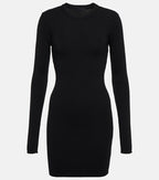Wardrobe NYC Black Merino Wool Ribbed Knit Mini Jumper Dress