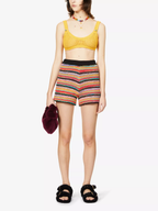 Alanui Take It Easy Multicolour Knit Shorts