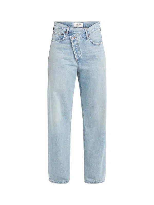 Agolde Criss Cross Hellblaue Denim-Jeans
