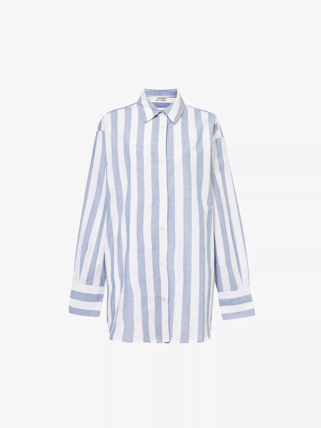 Anine Bing White Blue Striped Plaza Oversized Shirt