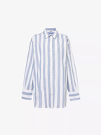 Anine Bing White Blue Striped Plaza Oversized Shirt