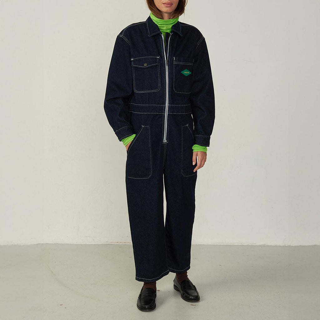 American Vintage Denim Dark Wash Boiler Jumpsuit