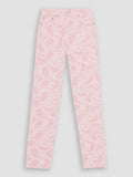 Ganni Pink Paisley-Print Organic Swigy Straight-Leg Jeans