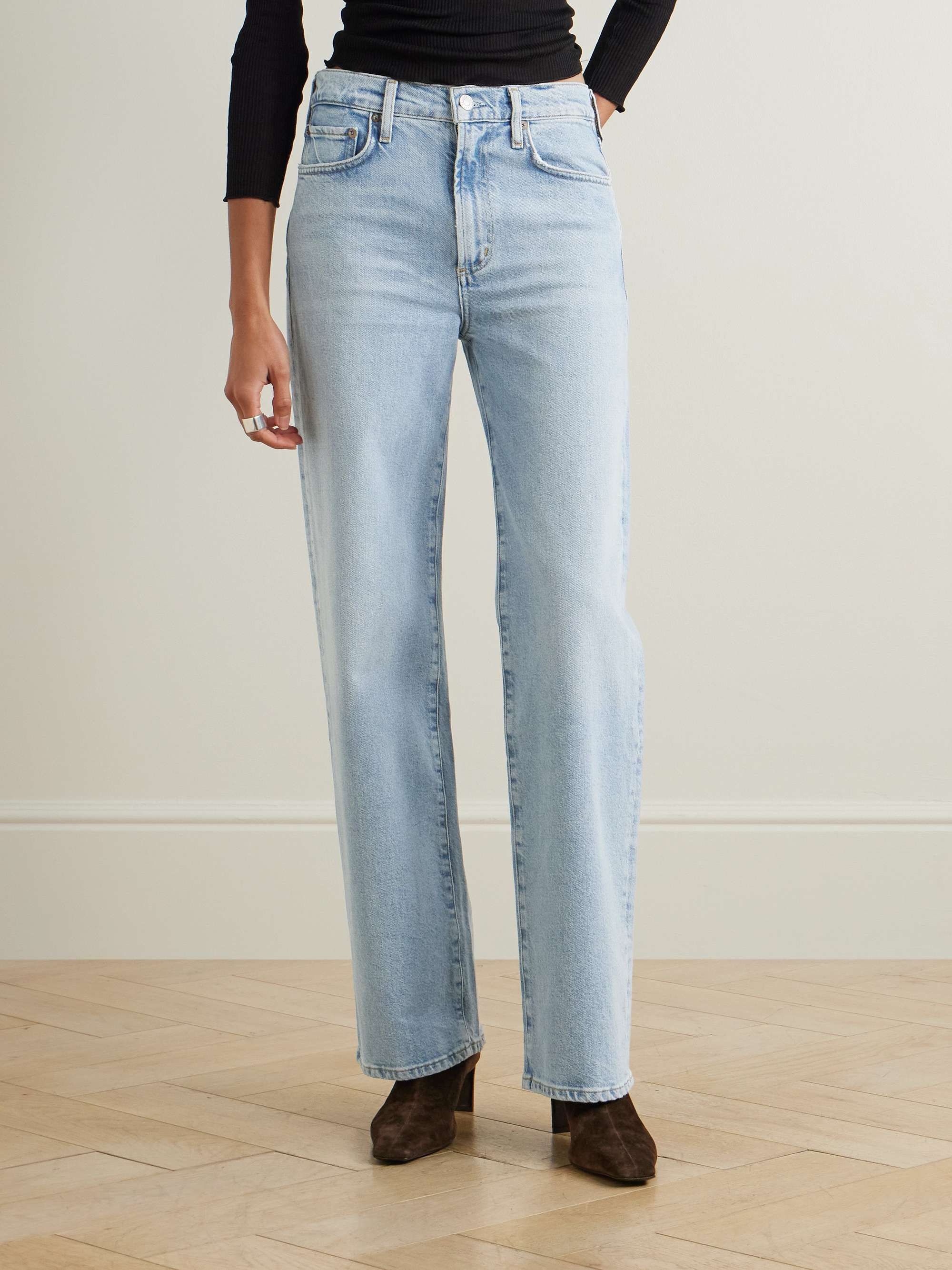 Agolde Harper Light Blue Denim Straight Leg Jeans