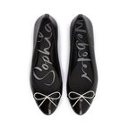 Sophia Webster Black Pirouette Bow Embellished Pump Flats