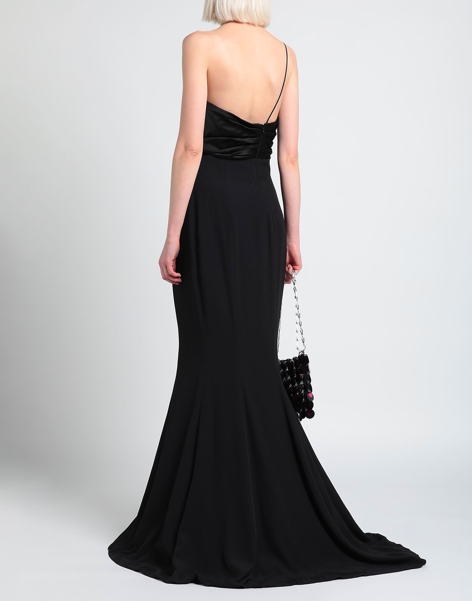 Alexandre Vauthier Black Bow Detail One Shoulder Crepe Gown