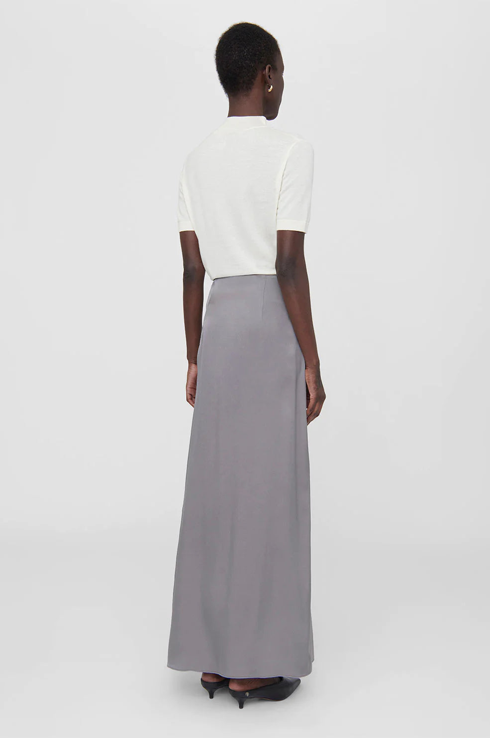 Anine Bing Purple Silk Satin Slip Skirt