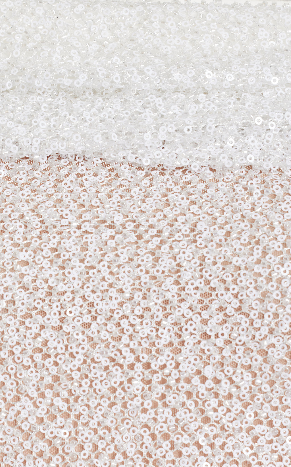 Self-Portrait White Fully Sequinned Beaded Off The Shoulder Sheer Detail Dress