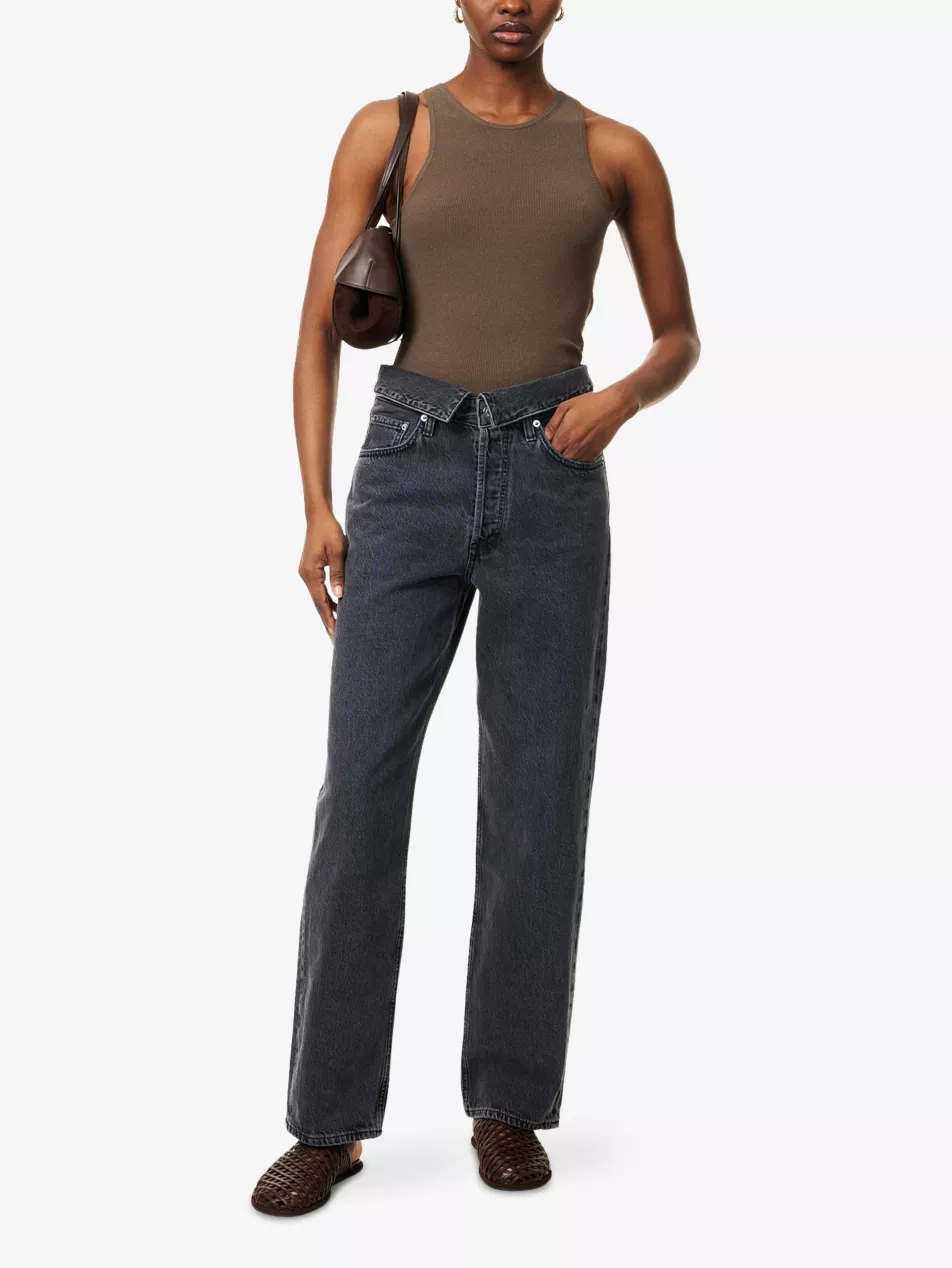 Agolde Echo Taper Leg Foldover Waist Denim Jeans