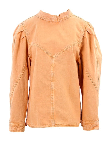 Isabel Marant Espera Orange Sunset Denim Long Sleeve Top