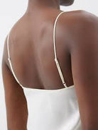 ASHLYN Bonnie Ruffle Front Strappy Ivory Crepe Top - House Of Huntington