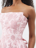 The Vampire's Wife Glinda The Good Witch Pink Floral Brocade Strapless Dress