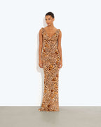 Rat and Boa Laviza Leopard Print Slip Maxi Dress