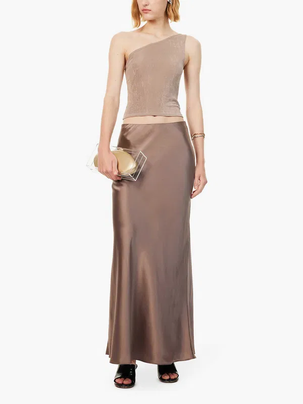 Reformation x Laura Harrier Taupe Maddie Knit One Shoulder Top