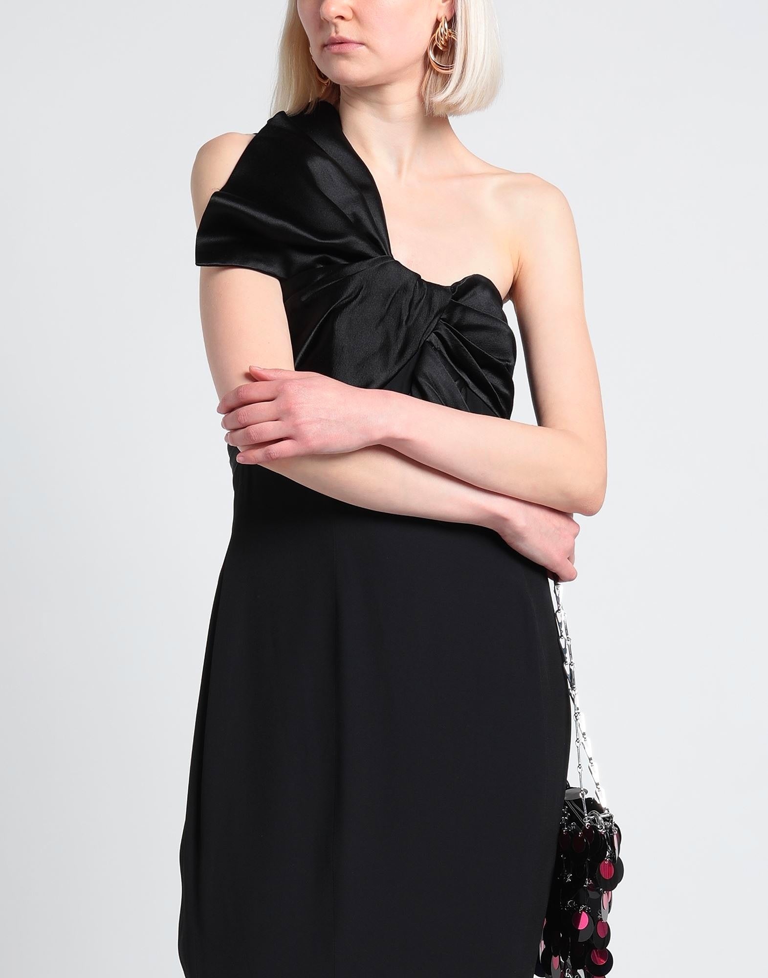 Alexandre Vauthier Black Bow Detail One Shoulder Crepe Gown