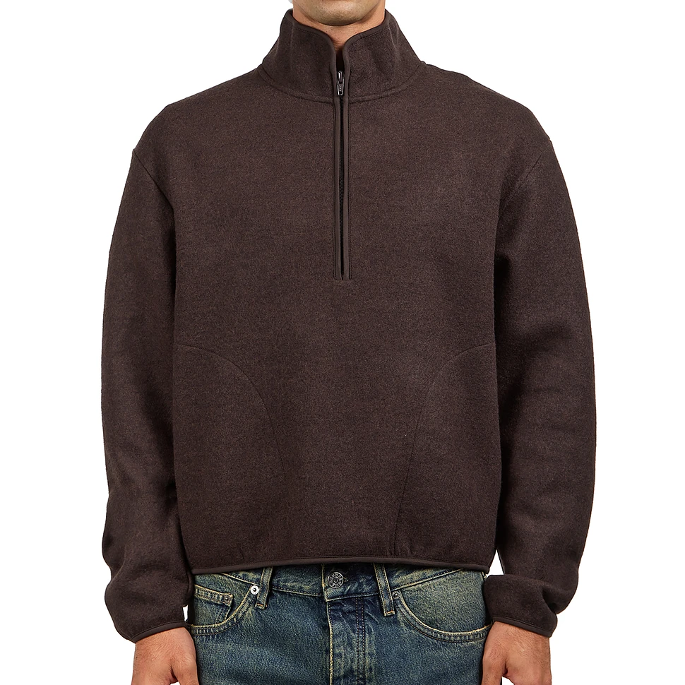 Sunflower Brown Wool Half Zip Sweater