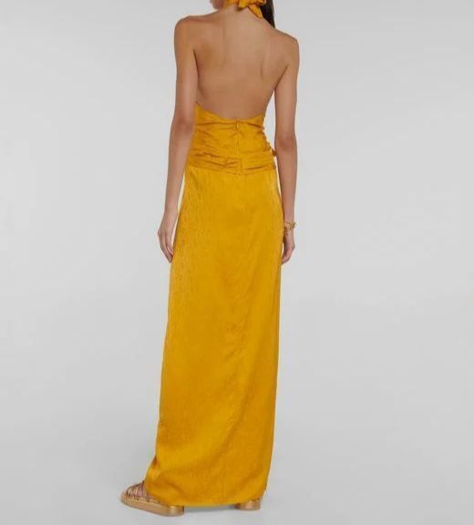 JOHANNA ORTIZ Vastness Of The Sea Marigold Halterneck Dress - House Of Huntington