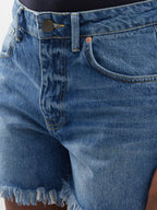 Raey Comet Mid-Rise Long Organic Cotton Denim Shorts - House Of Huntington