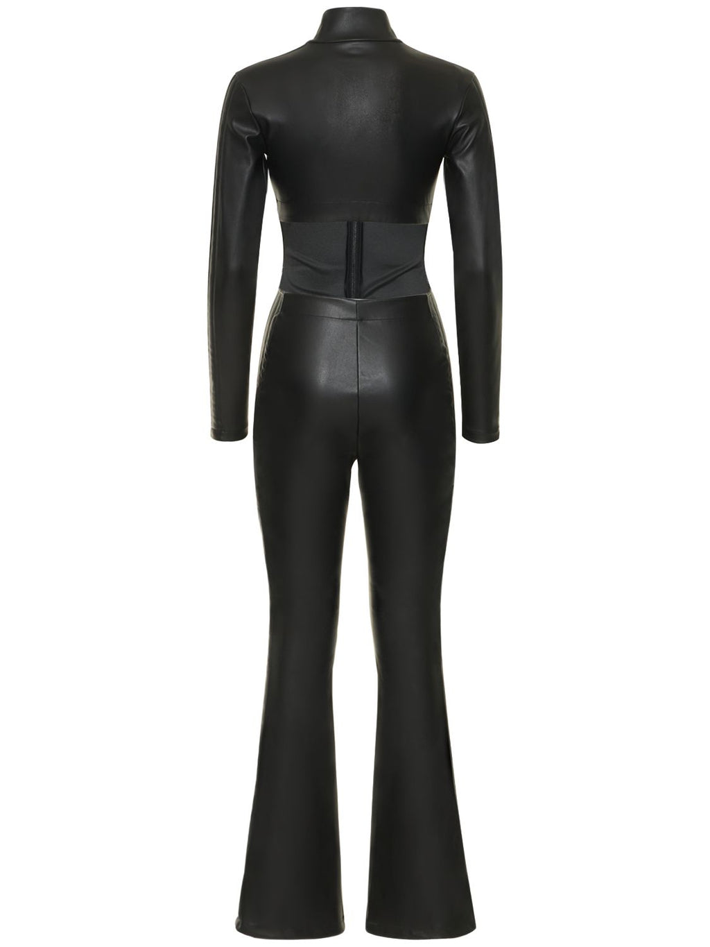Wolford Black Mighty 80s Vegan Leather Jumpsuit