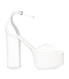 PARIS TEXAS White Tatiana Patent Leather Platform 130mm High Heels - House Of Huntington