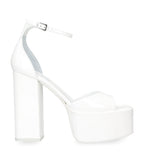 PARIS TEXAS White Tatiana Patent Leather Platform 130mm High Heels - House Of Huntington