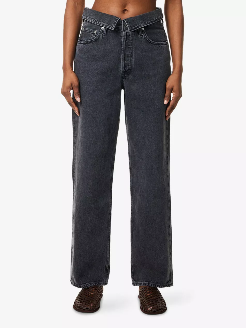 Agolde Echo Taper Leg Foldover Waist Denim Jeans
