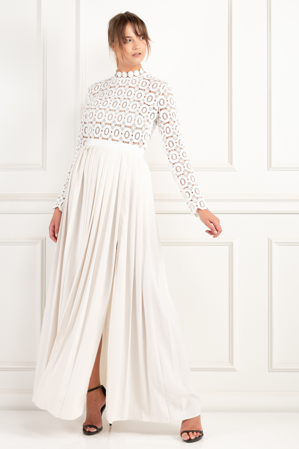 pleated crochet floral maxi dress PLEATED CROCHET FLORAL MAXI DRESS / Shop https://tinyurl.com/yfyhh7m5