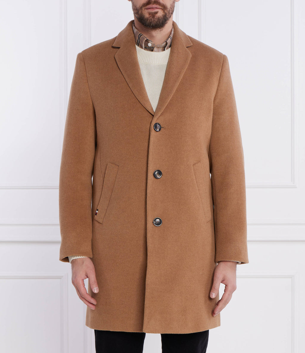 Tommy Hilfiger Camel Brown Wool Blend Coat