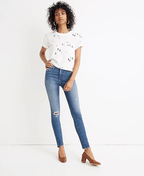 Jean skinny taille haute Madewell 10 pouces : édition à ourlet asymétrique
