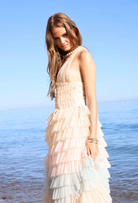 Amy Jane London Iris Dusty Corset Bodice Ruffle Tulle Layered Fairytale Gown - House Of Huntington