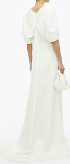 Julie De Libran Bridal White Puff Sleeve Wedding Dress