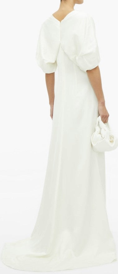 Julie De Libran Bridal White Puff Sleeve Wedding Dress
