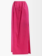 RAEY Gathered-Waist Side-Slit Taffeta Maxi Skirt - House Of Huntington