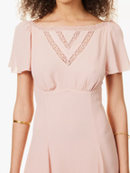 Reformation Dusty Pink Malena Lace Chiffon Dress