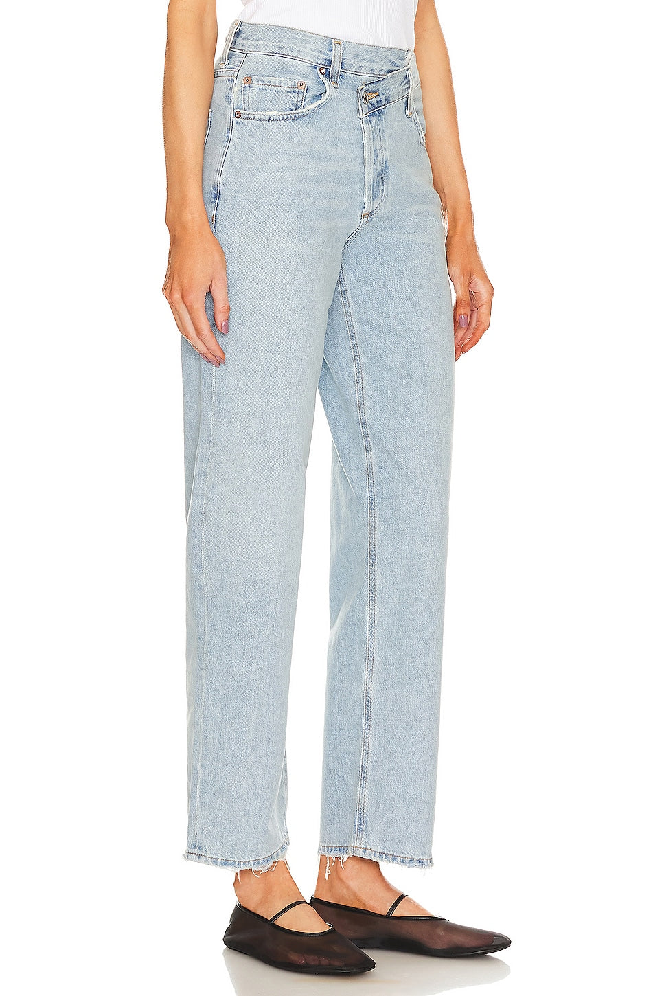 Agolde Criss Cross Hellblaue Denim-Jeans