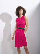 RAEY Pink Silk Crinkled Crepe Gathered Hem Pocket Detail Shift Dress - House Of Huntington